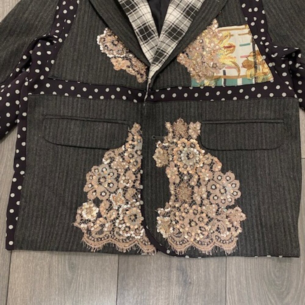 Antonio Marras Patchwork Embellished Wool Blend B… - image 2